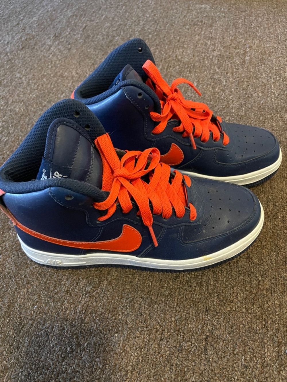 Nike Air Force 1 High Top Navy and Red